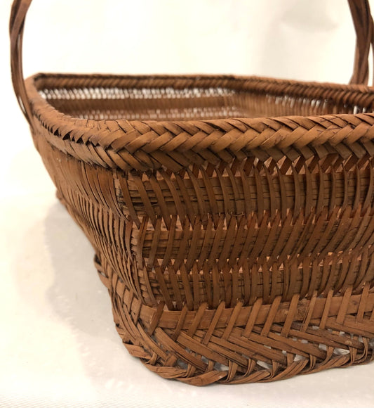 Basket, Finely Woven with Handles