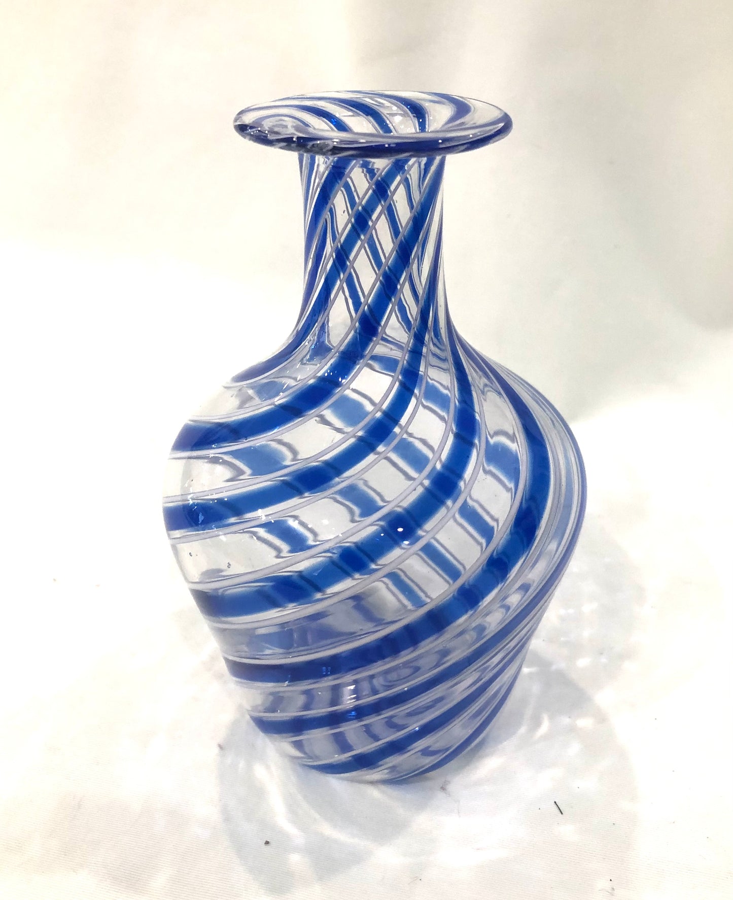 Blue and White Hand Blown Vase