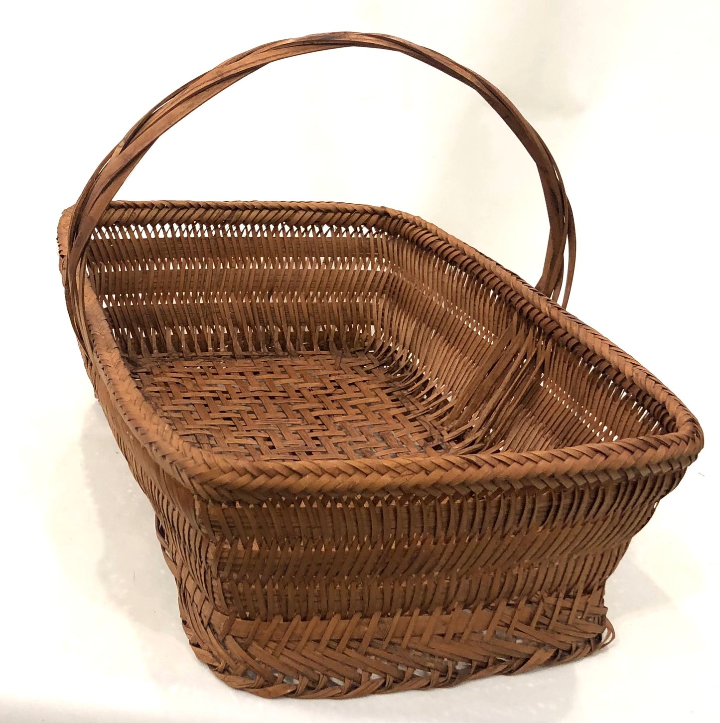 Basket, Finely Woven with Handles