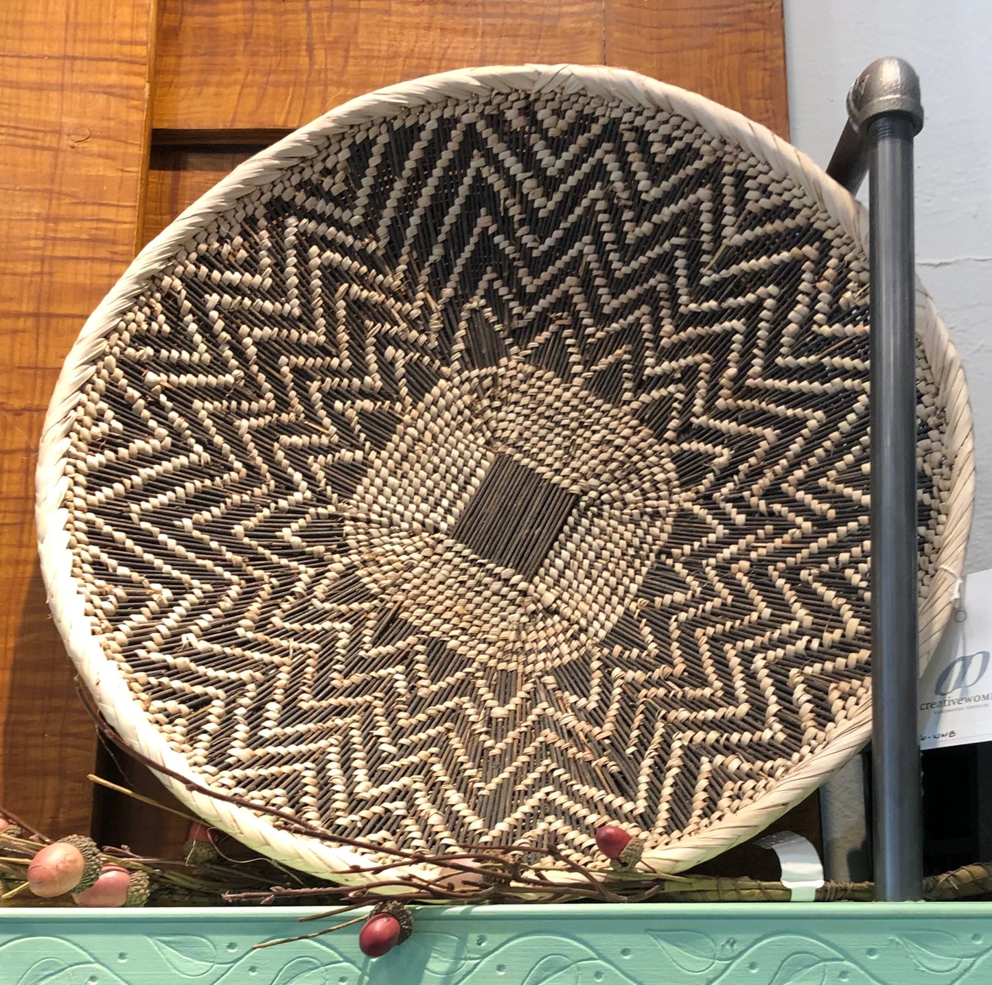 Basket, 18" Woven Wall Basket; Handmade in Zambia