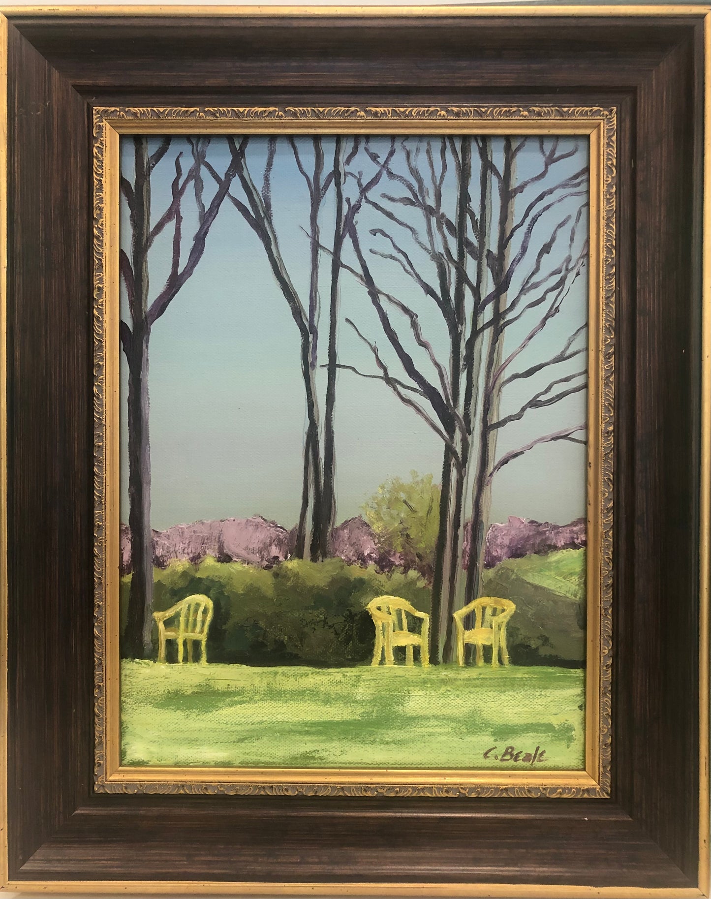 Oil Painting "Three Yellow Chairs" by Connie Estes Beale