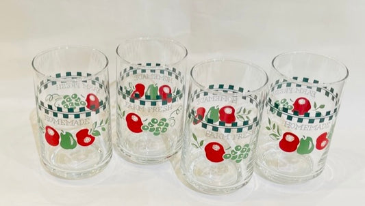 Set of 4 Juice Glasses, Vintage