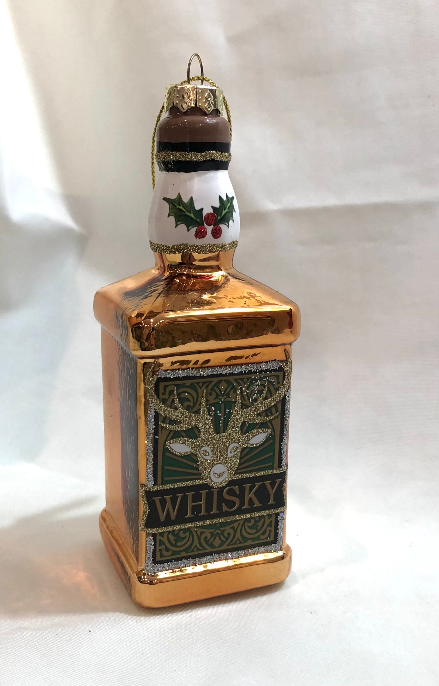 Glass Whiskey Bottle Ornament
