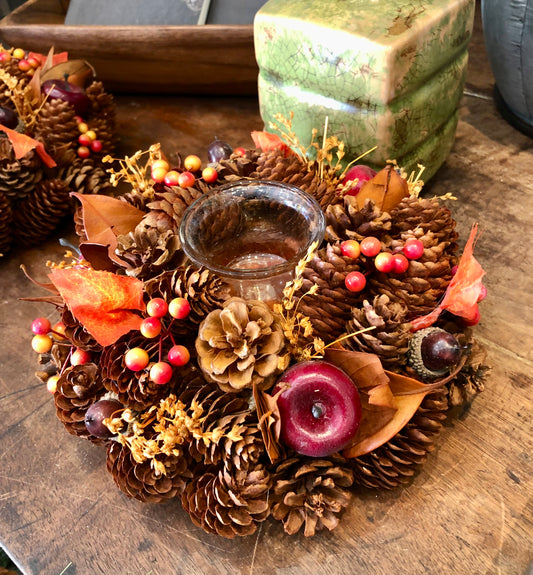 Fall Berries Candle Wreath