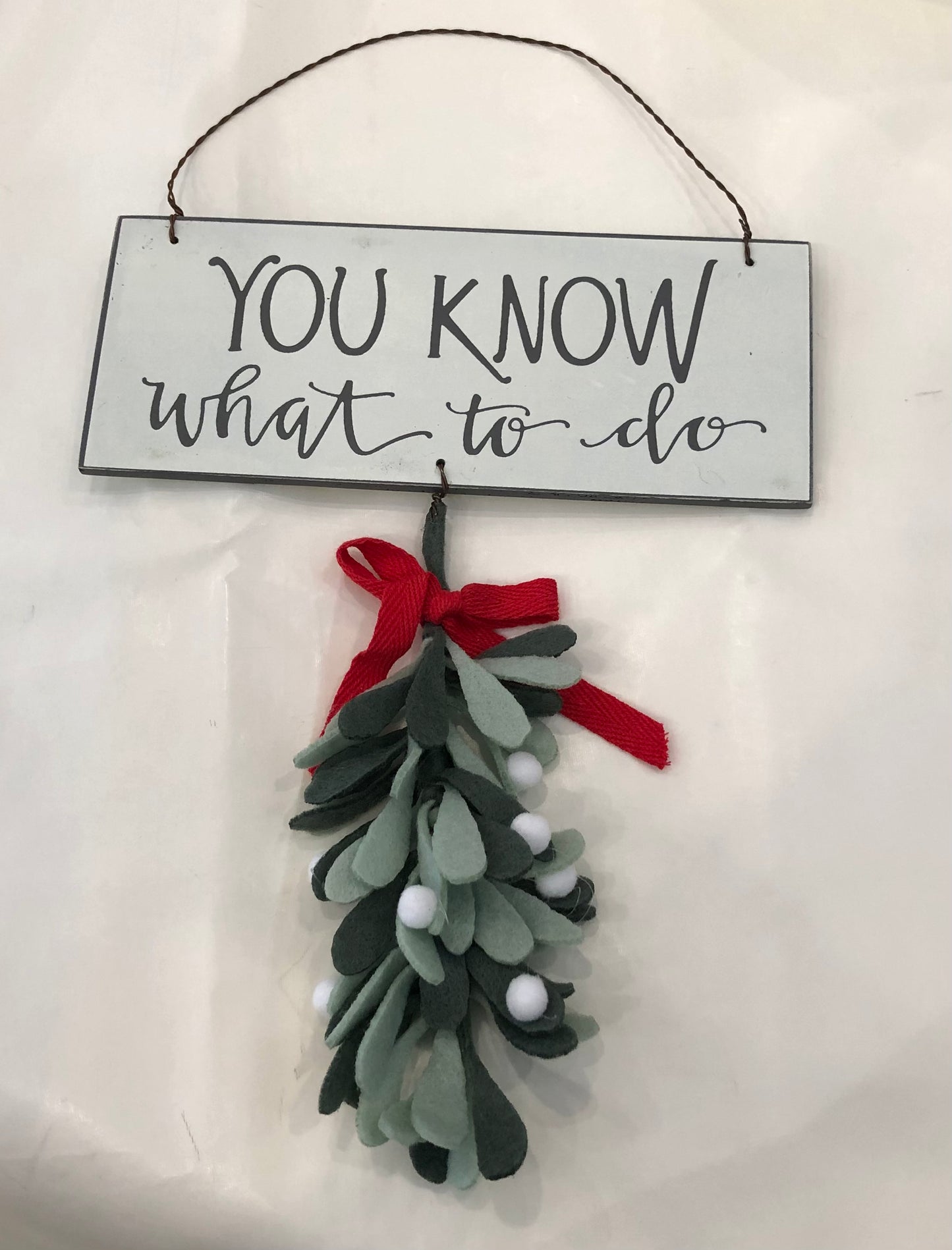 "You Know What to do" Mistletoe Hanger
