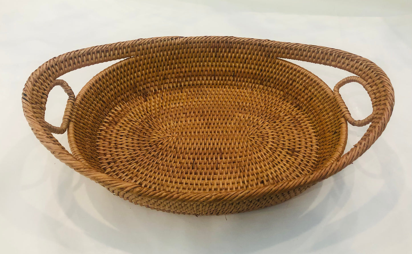 Oval "Alice" Rattan Tray with Handles