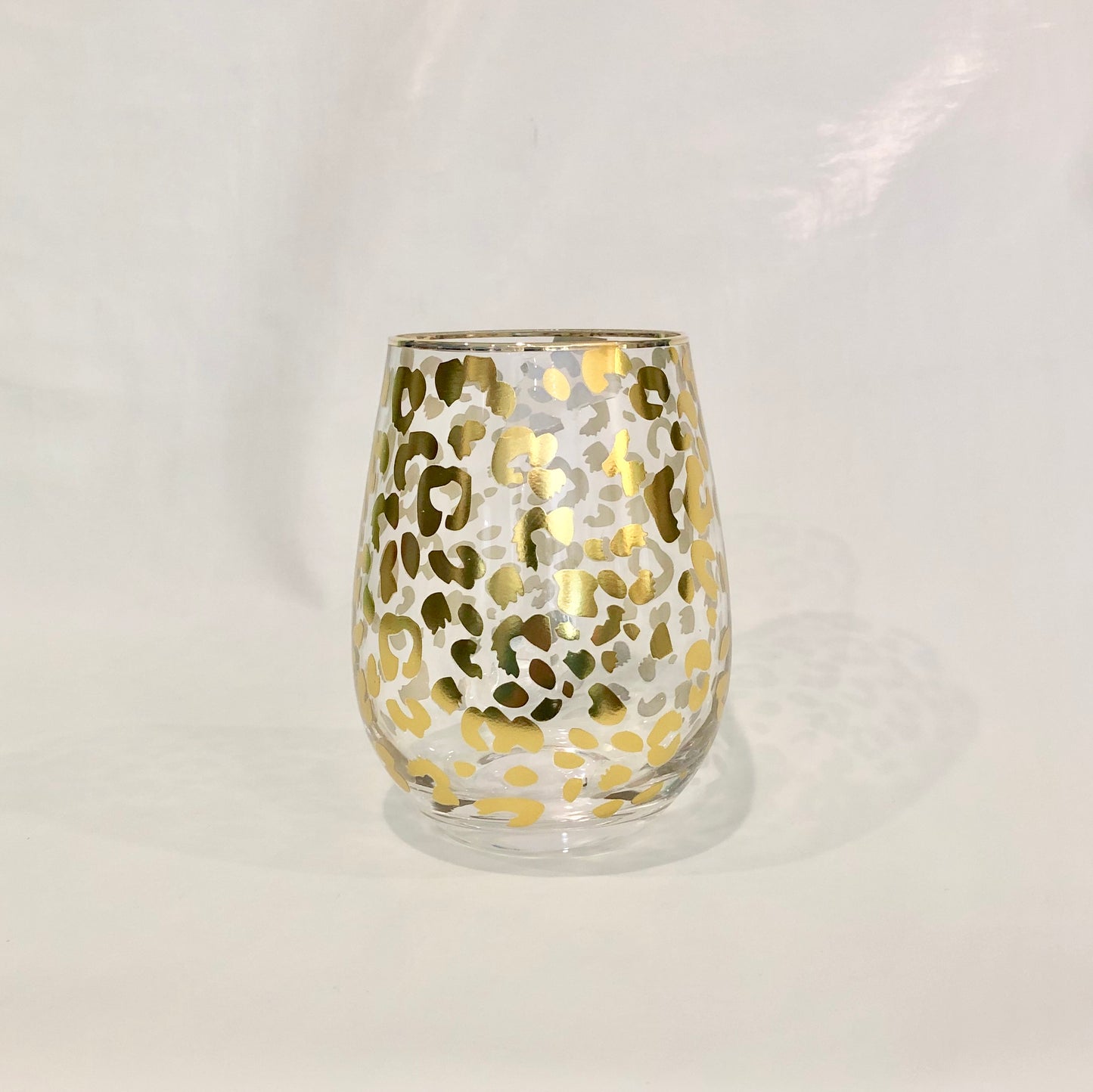 Gold Leopard Wine Glass