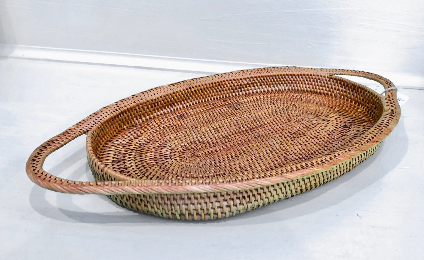 Finely Woven Oval Rattan Tray