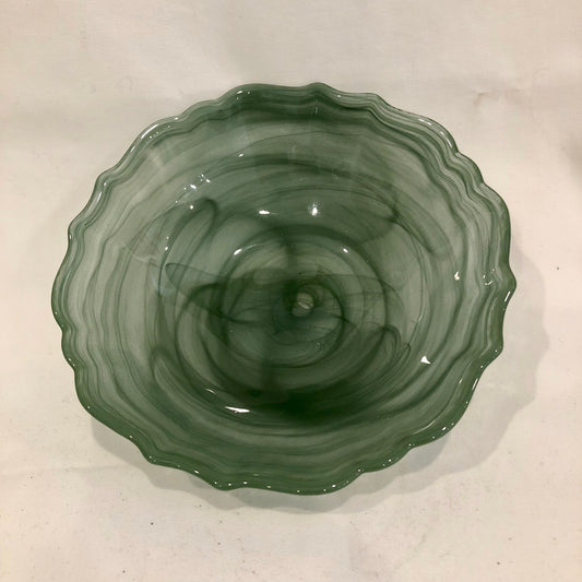 Bowl, Sage Green Swirl Glass