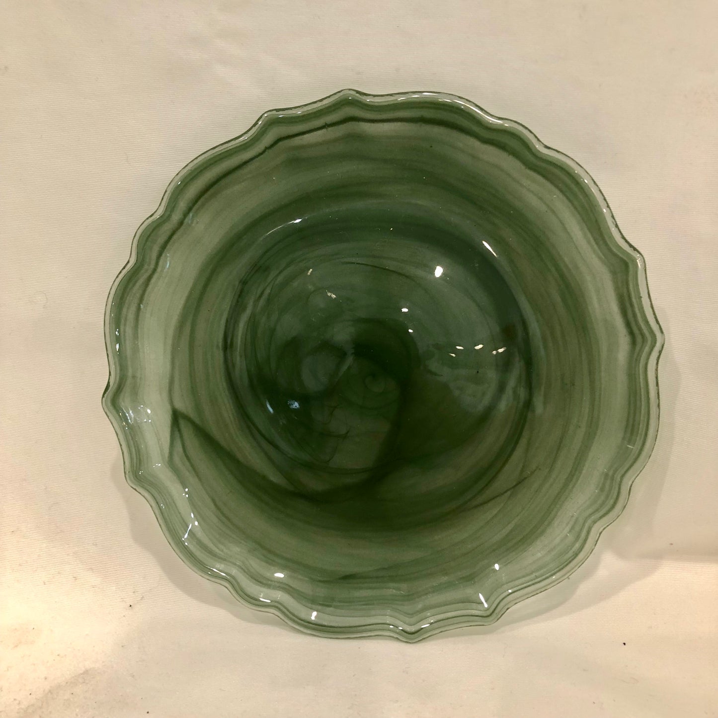 Saucer, Sage Green Swirl Glass