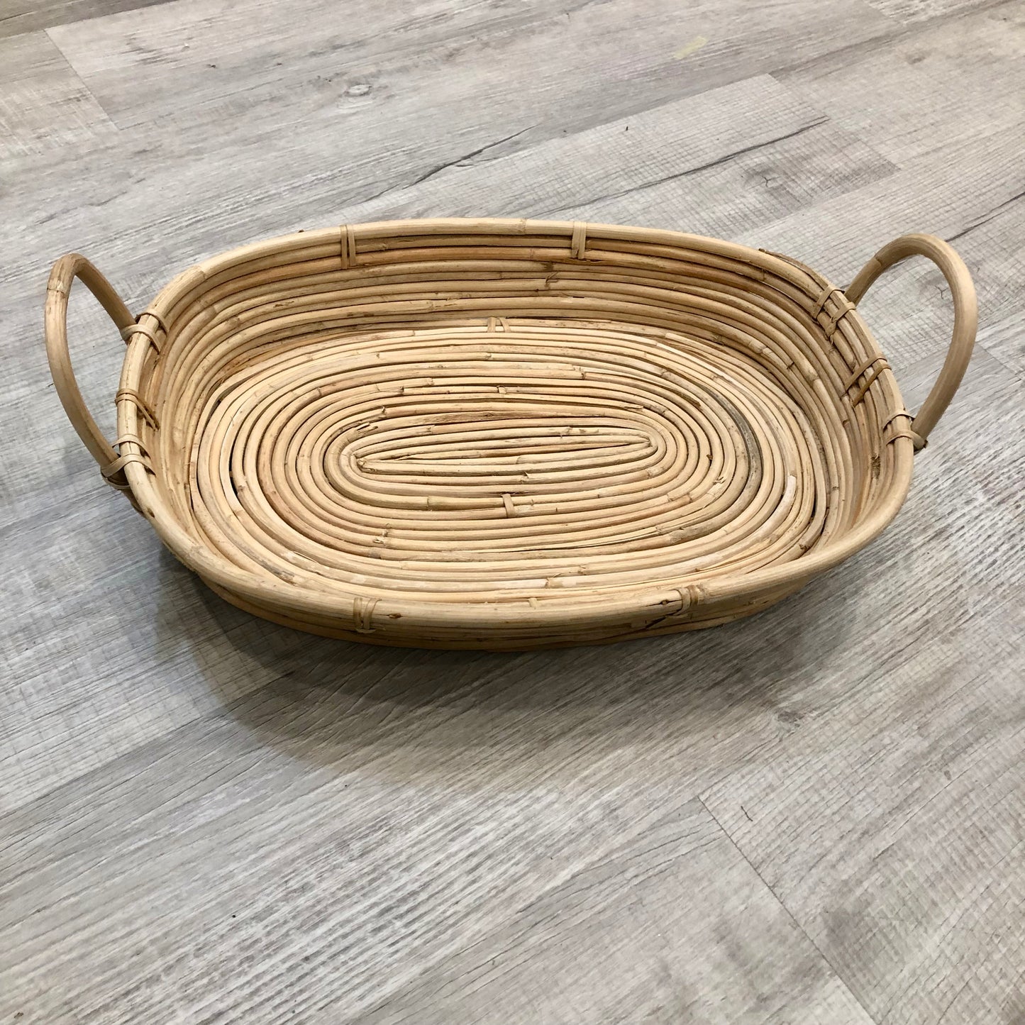 Tray, Cane Rattan, With Handles, Small