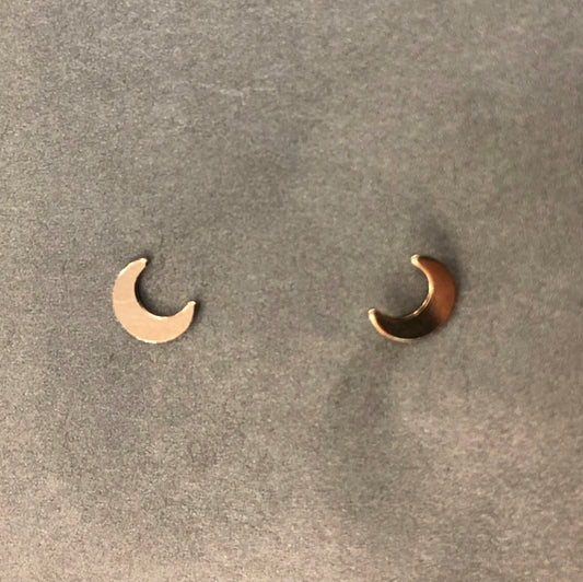 Earrings, 14kt Gold-filled Moon Studs