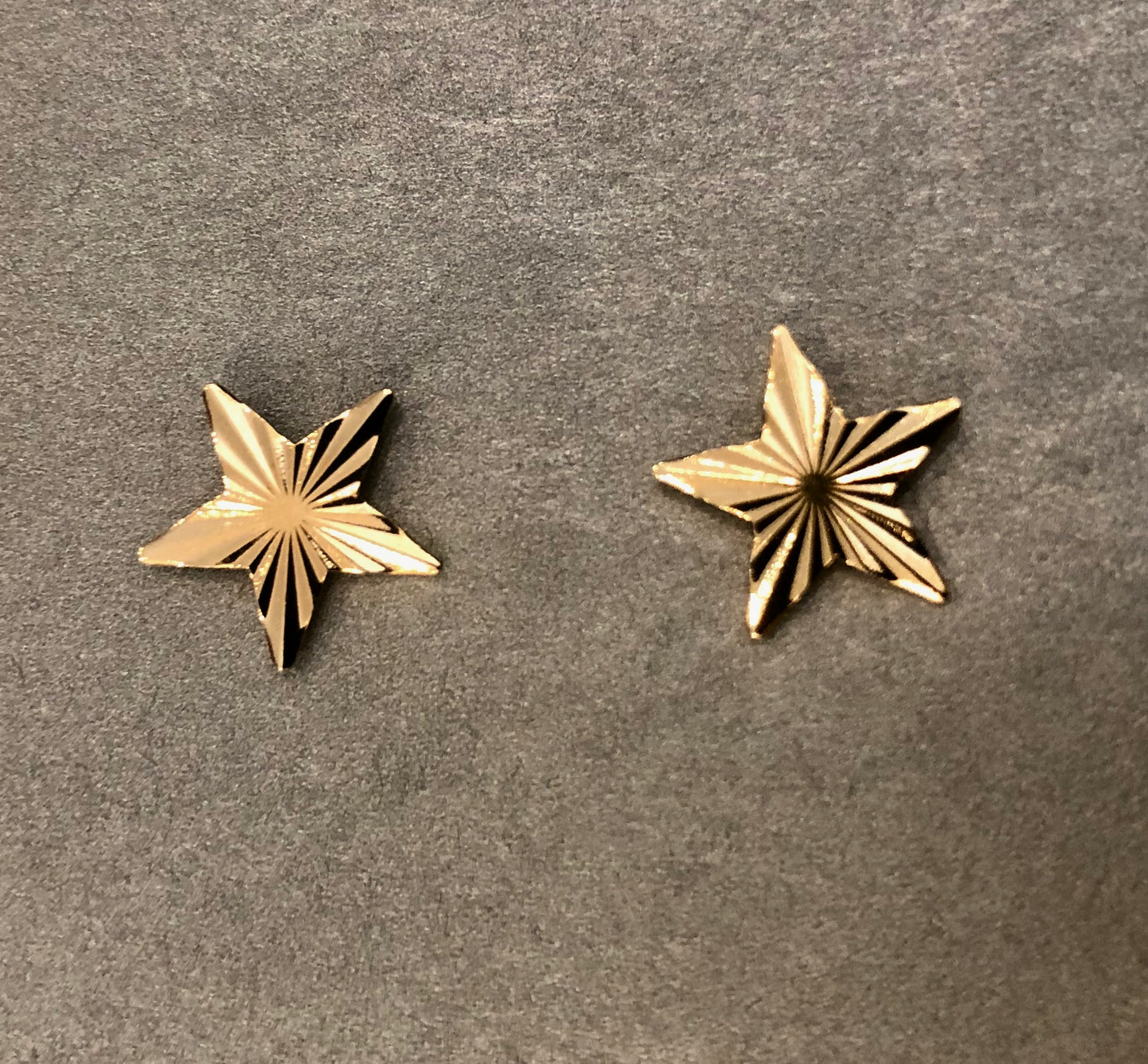 Earrings, 14kt Gold-plated Faceted Star Studs