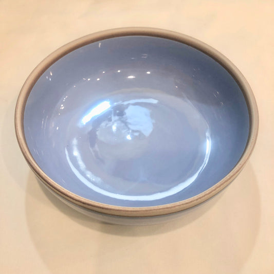 Porcelain Salad Bowl with Periwinkle Glaze