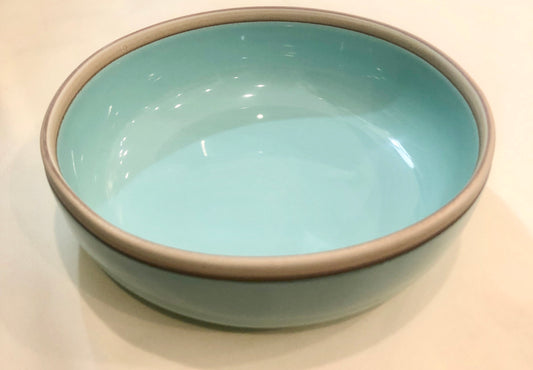 Porcelain Salad Bowl with Aqua Glaze